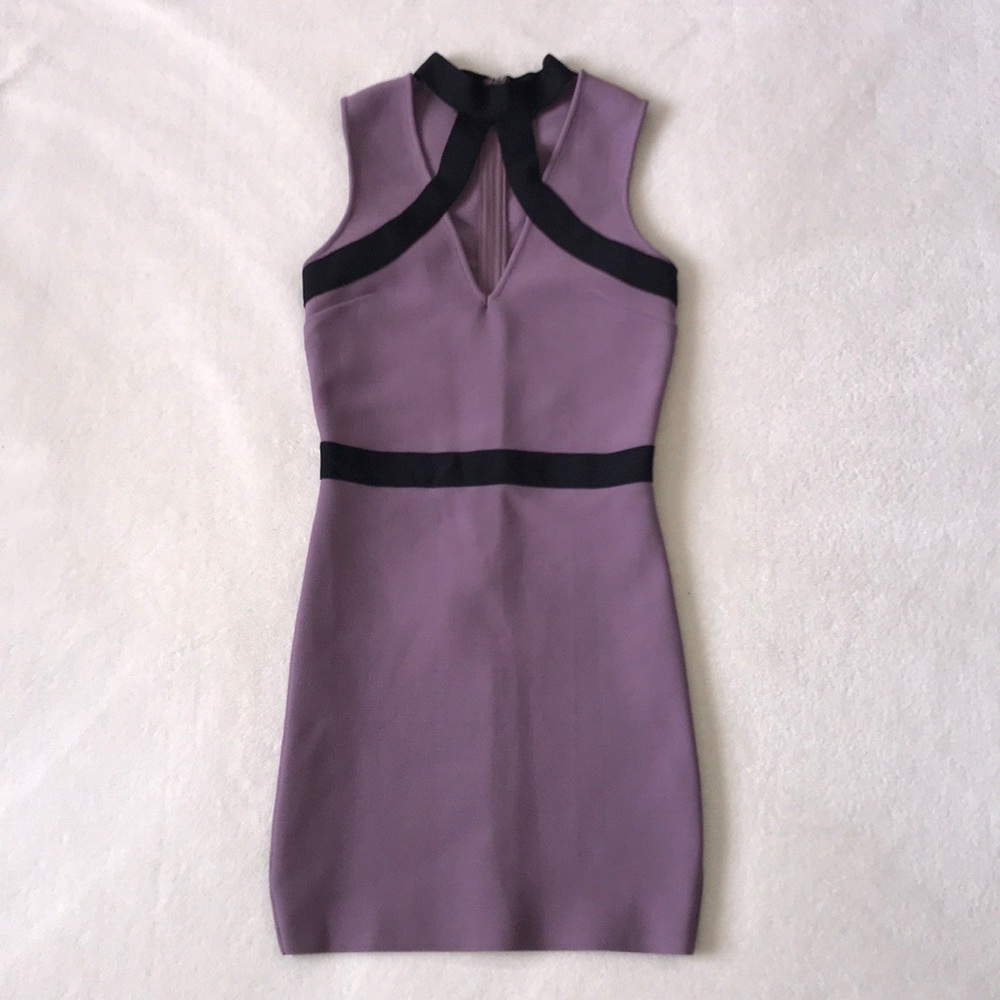 Windsor- Purple and Black Bandage Mini Dress